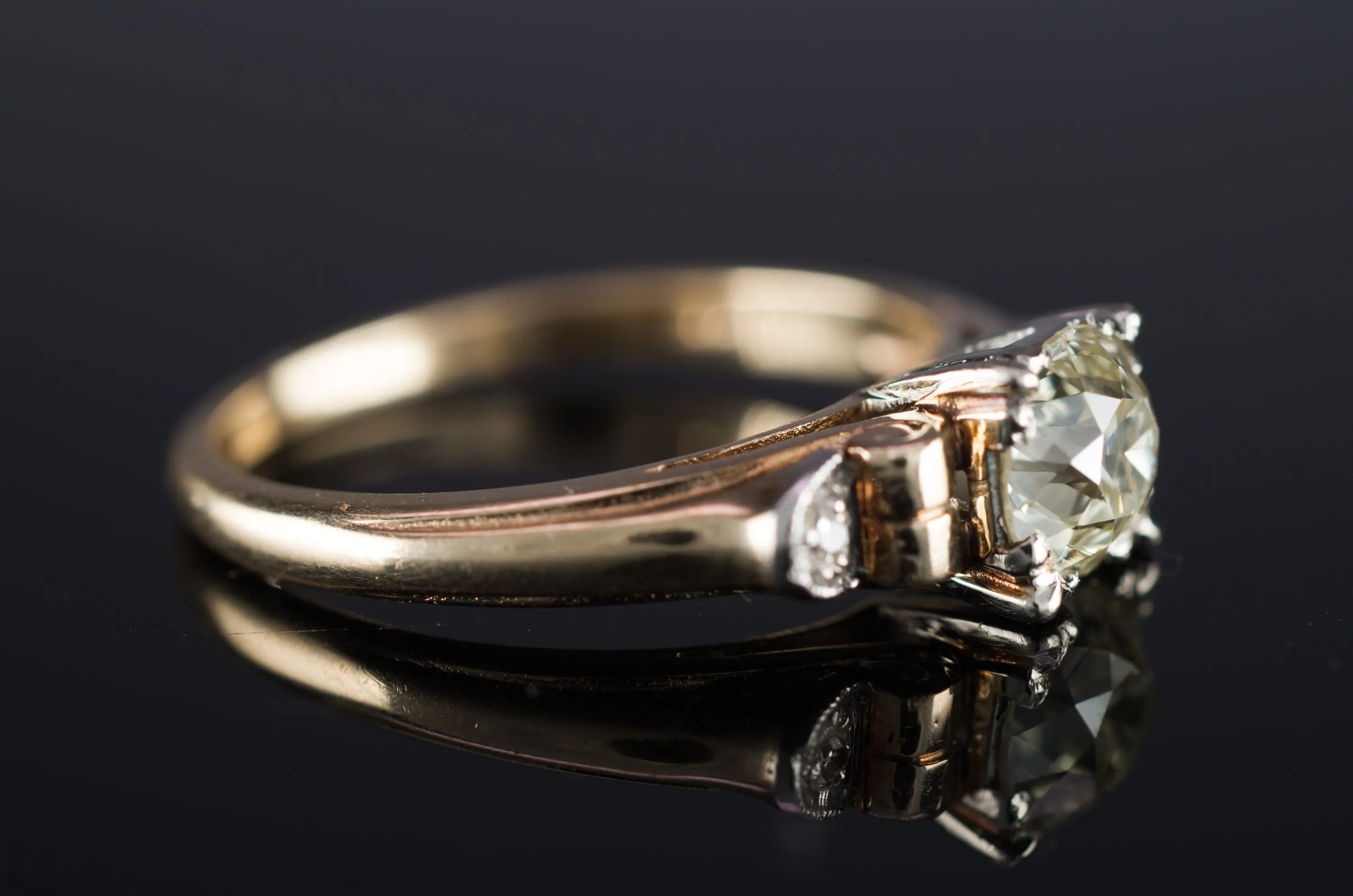 VINTAGE OLD EUROPEAN CUT DIAMOND RING