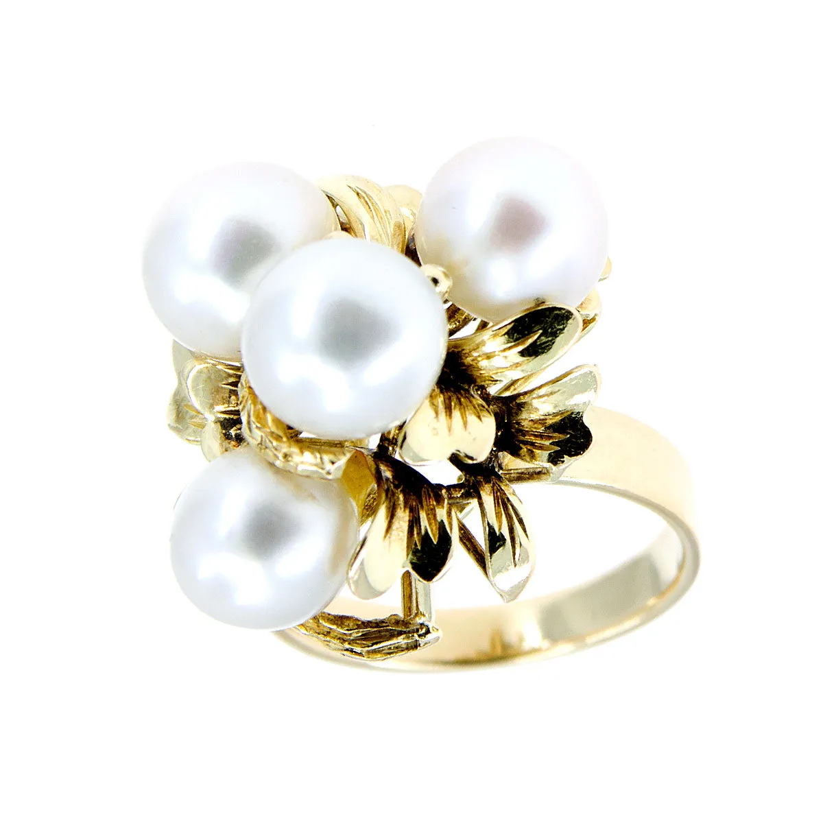 Vintage Pearl Floral Motif Ring