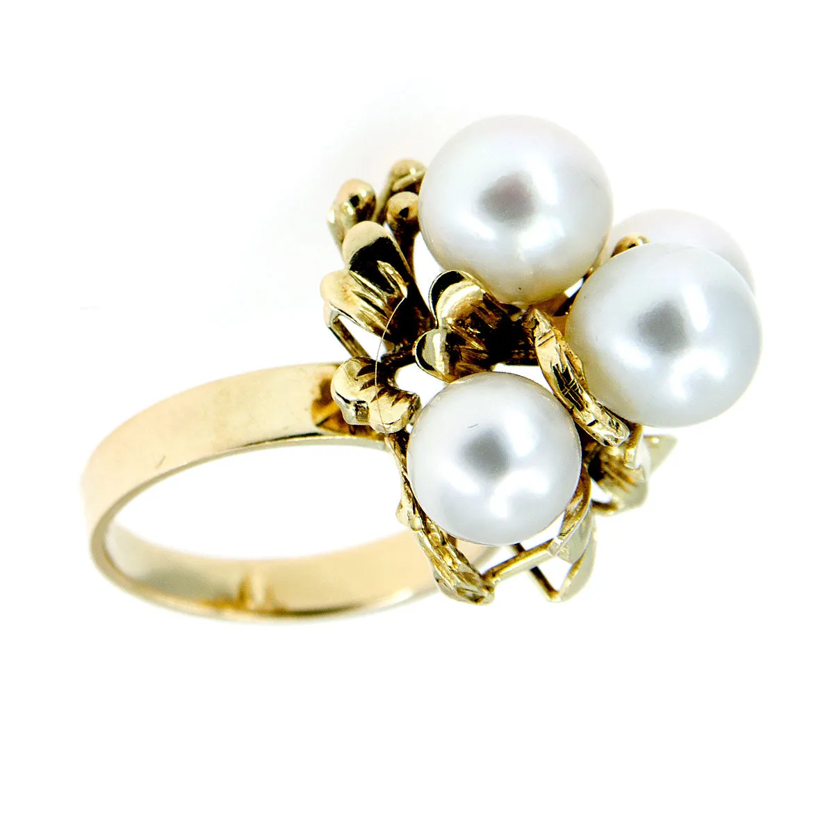 Vintage Pearl Floral Motif Ring