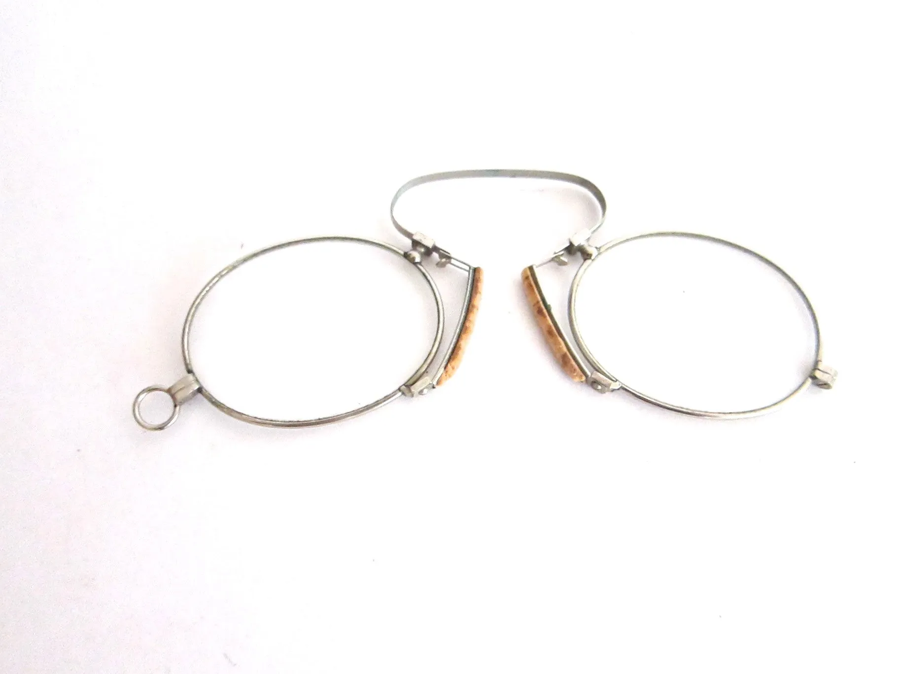 Vintage Pince Nez Glasses with Leather Case