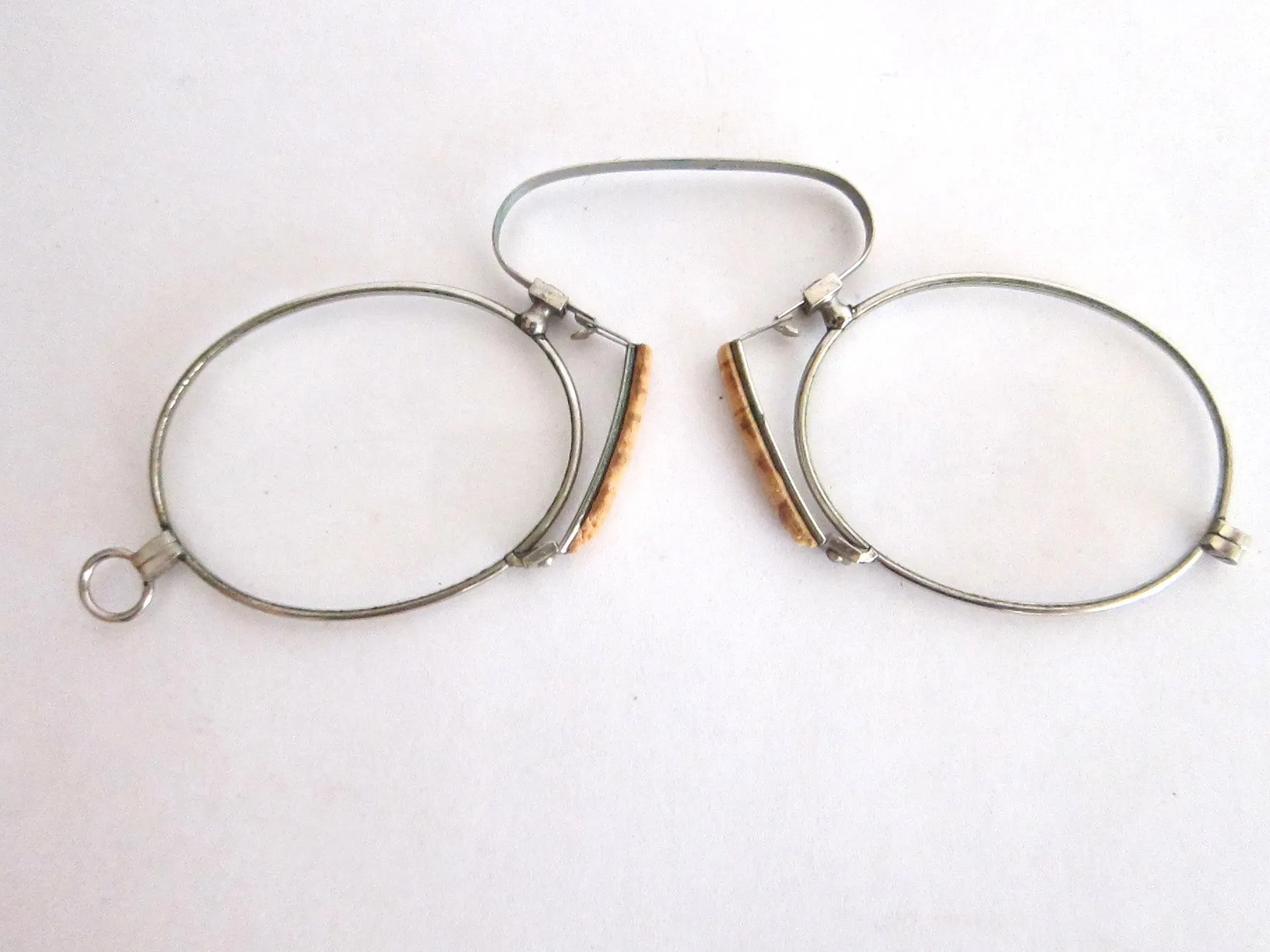 Vintage Pince Nez Glasses with Leather Case