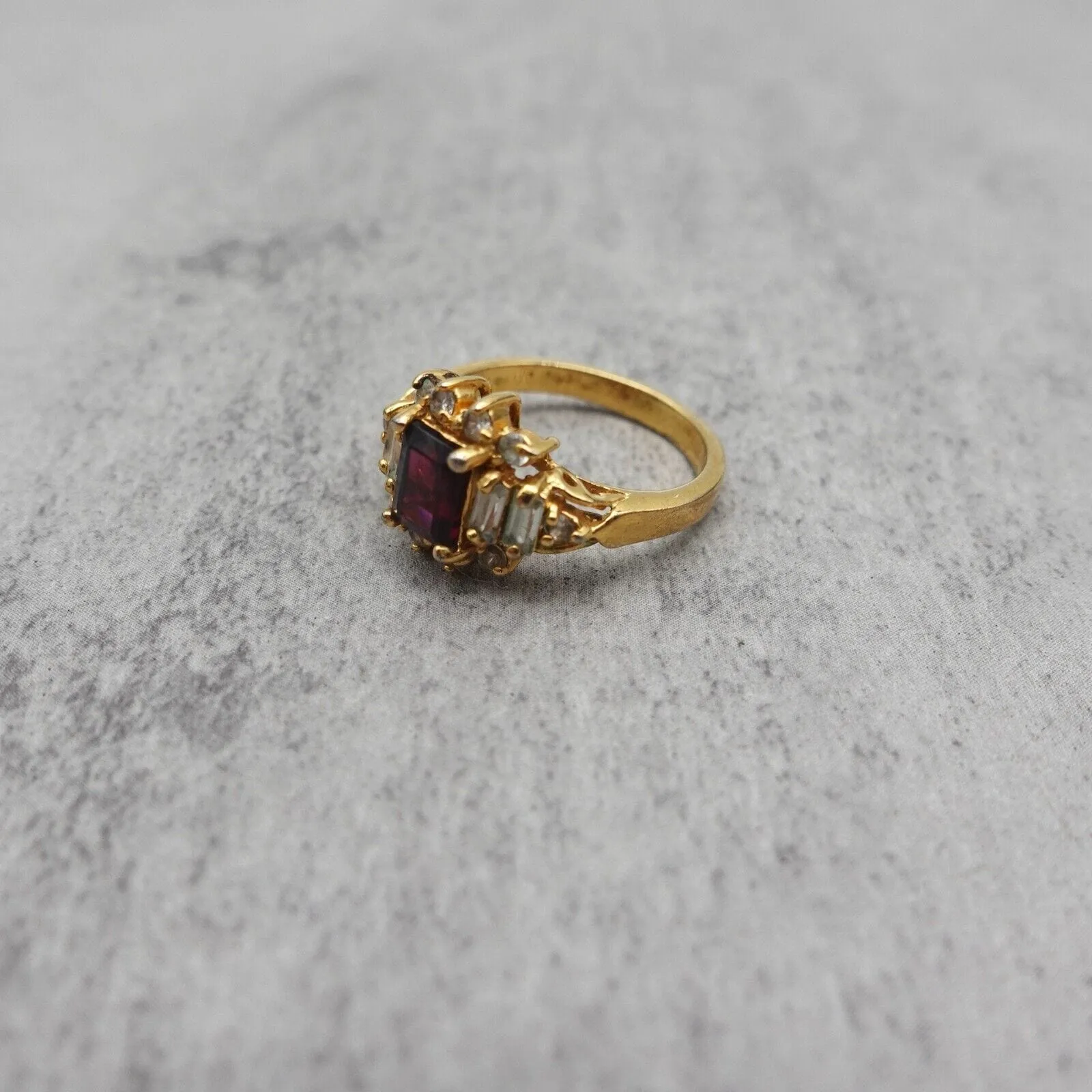 Vintage - Purple Emerald Cut Ring