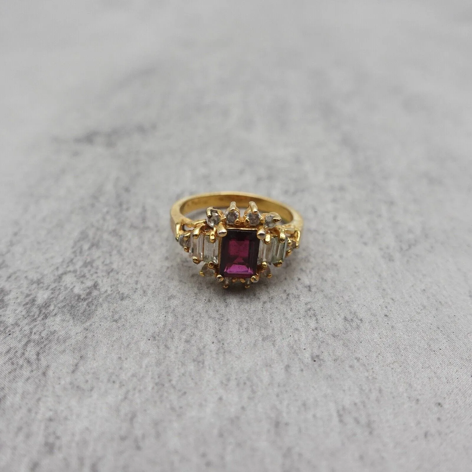 Vintage - Purple Emerald Cut Ring