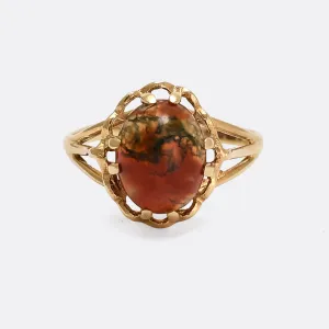 Vintage Red Moss Agate Ring