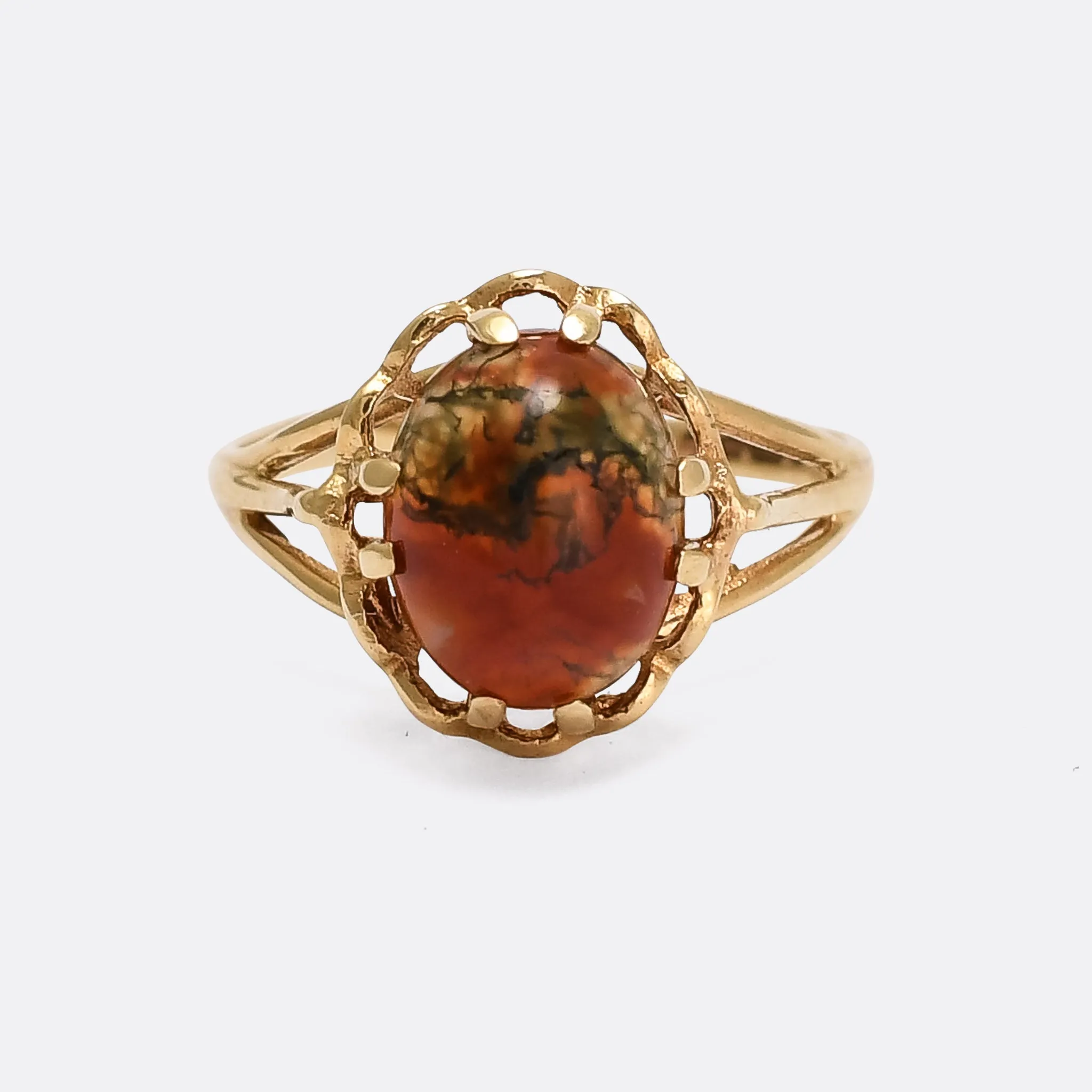 Vintage Red Moss Agate Ring