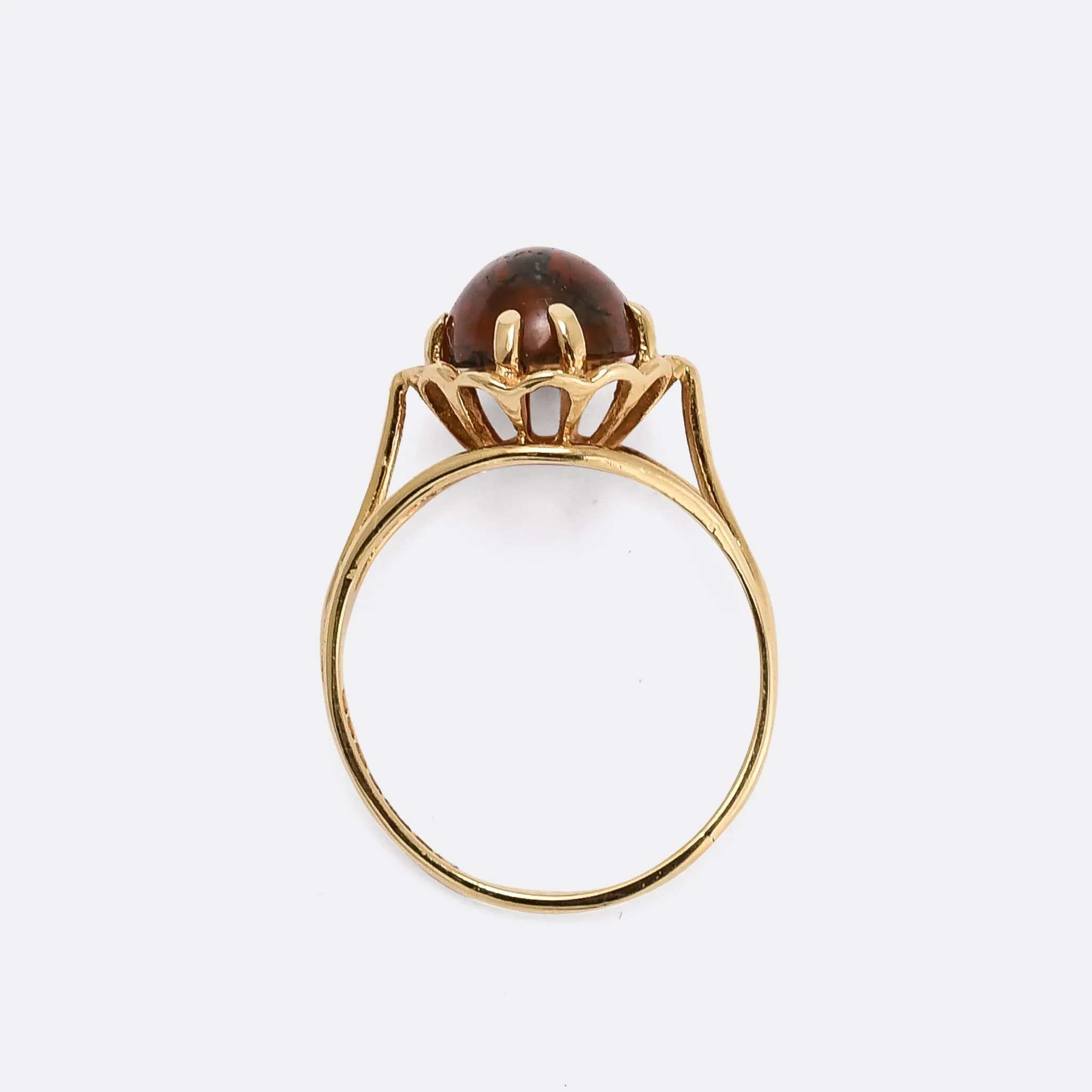 Vintage Red Moss Agate Ring