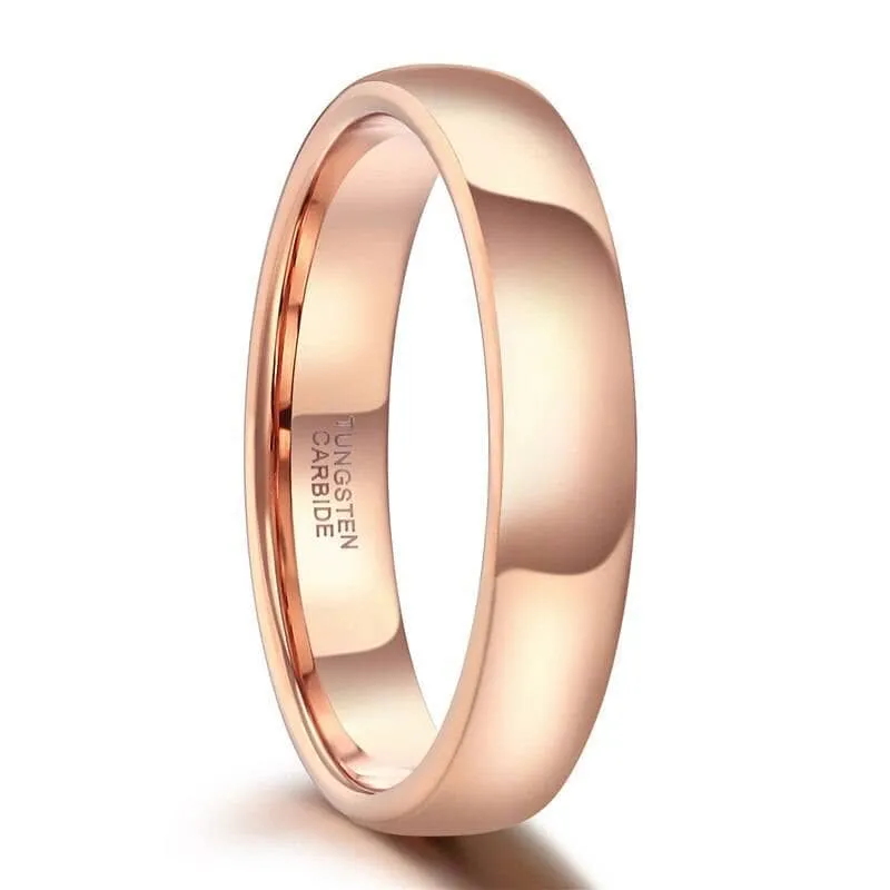 Vintage Rose Gold Tungsten Carbide Wedding Band