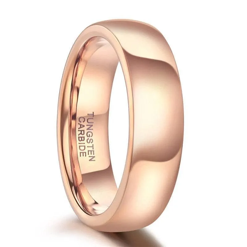 Vintage Rose Gold Tungsten Carbide Wedding Band