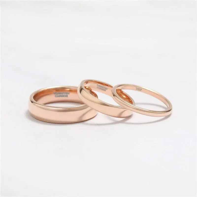 Vintage Rose Gold Tungsten Carbide Wedding Band