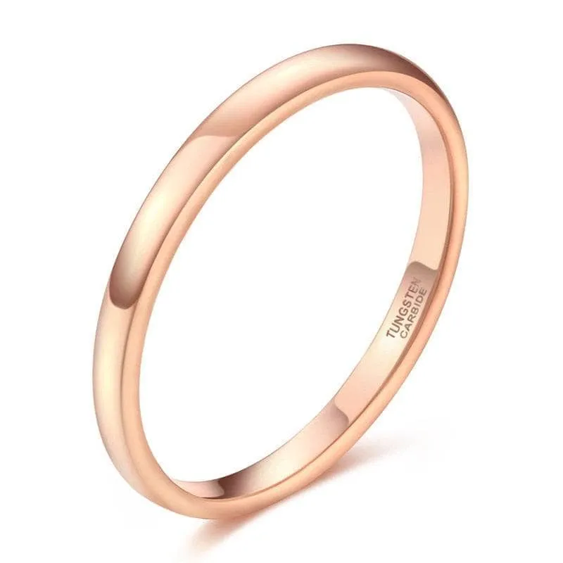 Vintage Rose Gold Tungsten Carbide Wedding Band