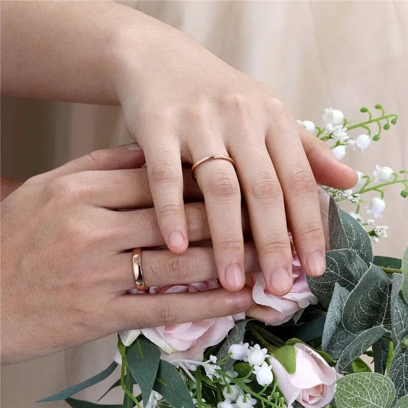 Vintage Rose Gold Tungsten Carbide Wedding Band