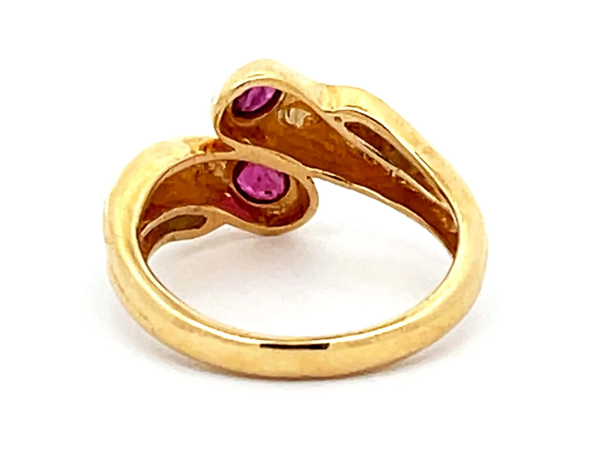 Vintage Ruby and Diamond Ring in 14k Yellow Gold
