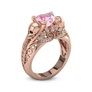 Vintage Skull Heart Ring