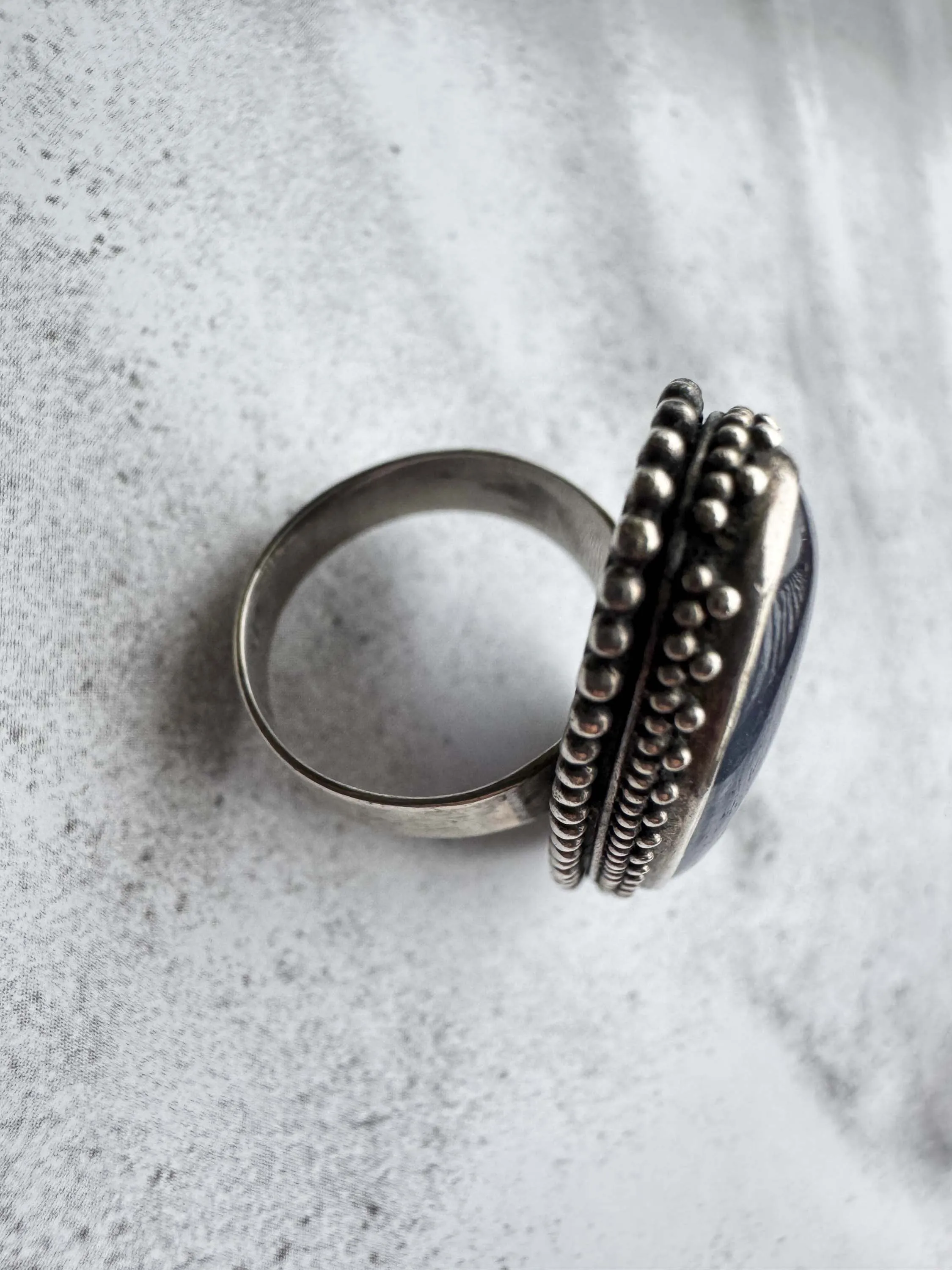 Vintage Sterling Silver Kyanite Statement Ring – Size 6