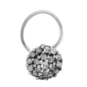 Vintage Style Traditional Nose Pin 925 Sterling Silver Oxidized Piercing Nose Pin