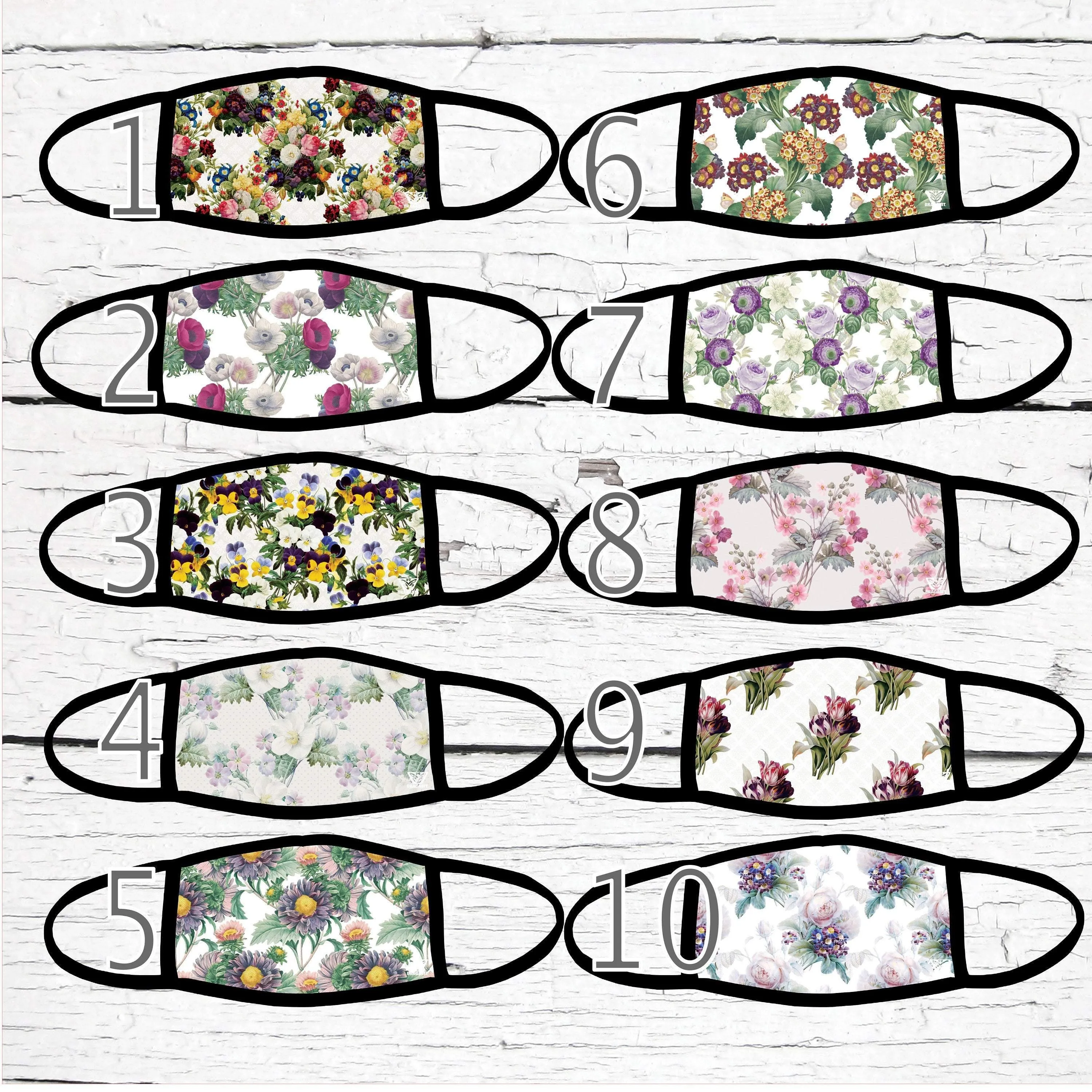 Vintage Violet Flowers Face  Mask / Washable Face Mask / Reusable Face Mask