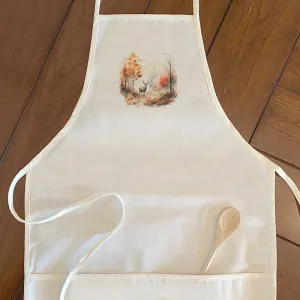 Watercolor Fall Forest and Deer - Women's Apron