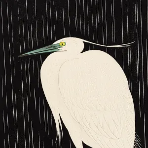 White Heron in the Rain