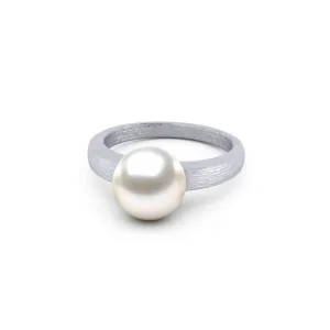 White Pearl & 14K Gold Ring