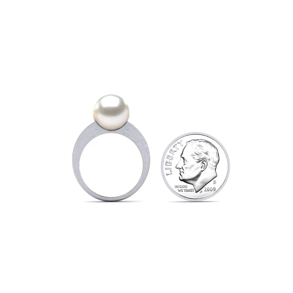White Pearl & 14K Gold Ring