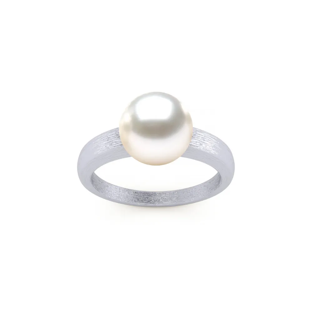 White Pearl & 14K Gold Ring