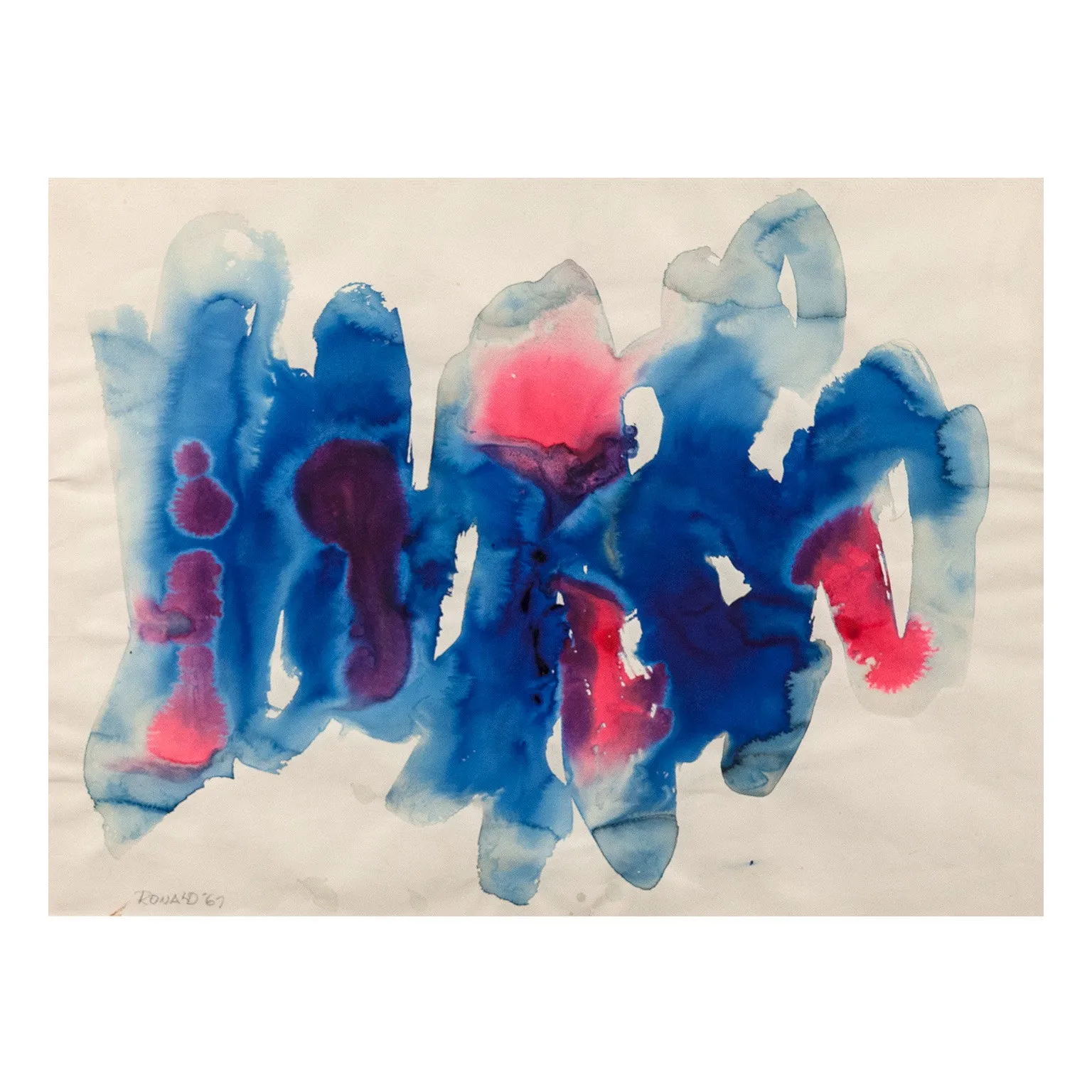 WILLIAM RONALD "BLUE RASPBERRY" WATERCOLOR, 1967