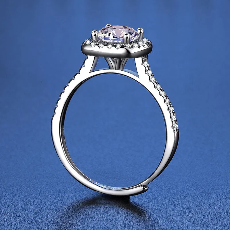 Wishbone Square Moissanite Ring