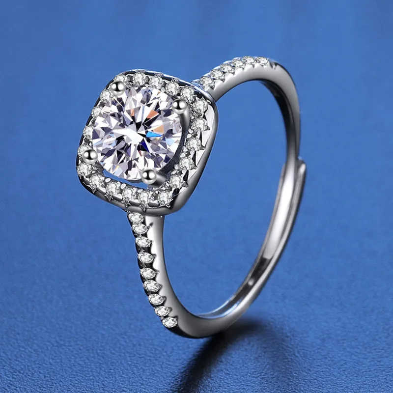 Wishbone Square Moissanite Ring