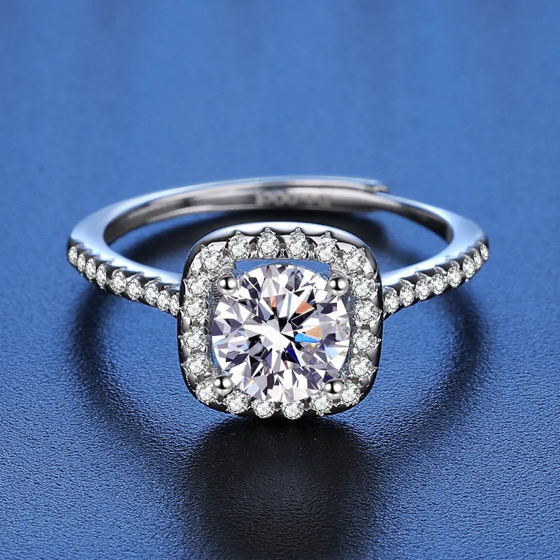 Wishbone Square Moissanite Ring