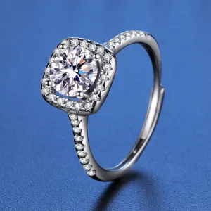 Wishbone Square Moissanite Ring