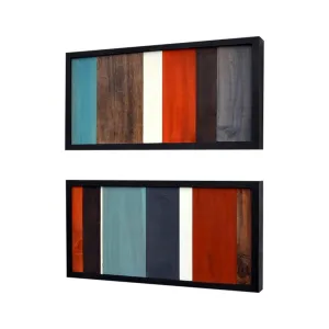 Wood Sculpture Art - Modern Wall Art - 12x24 set