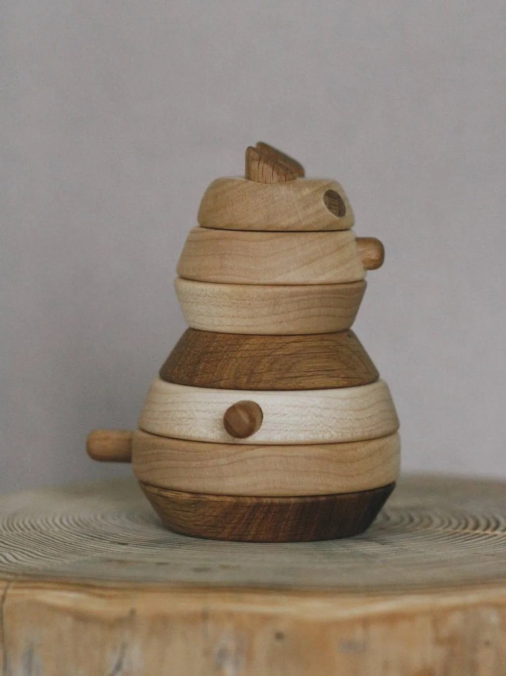 Wooden Pyramid Stacker - Cat