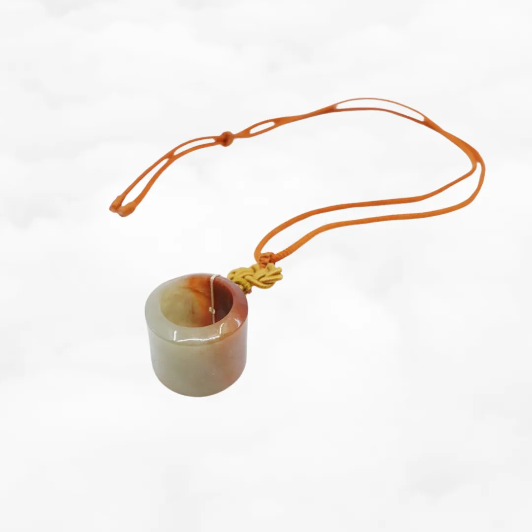 Yellow Jadeite Finger Ring Pendant Necklace
