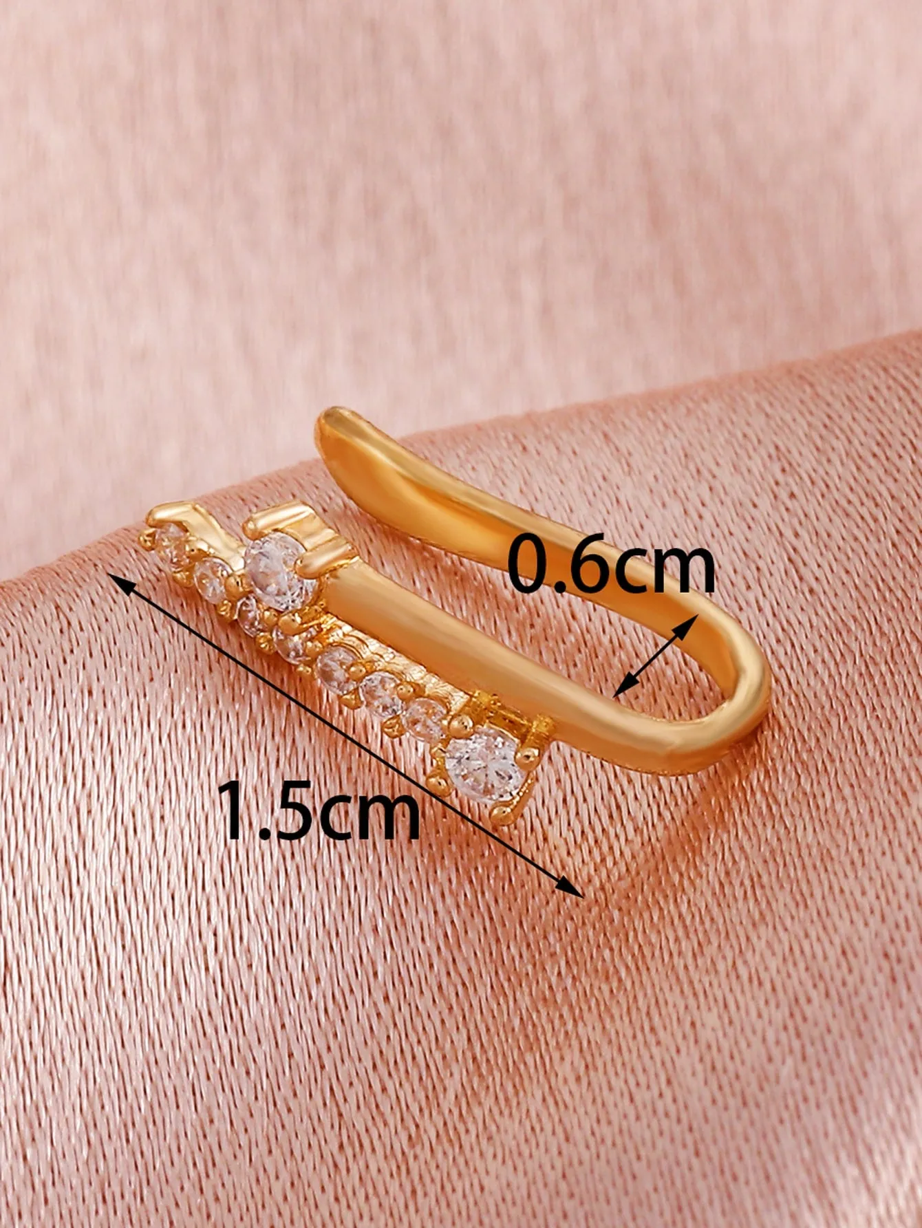 Zircon Decor Nose Cuff - Gold - FD ⚡