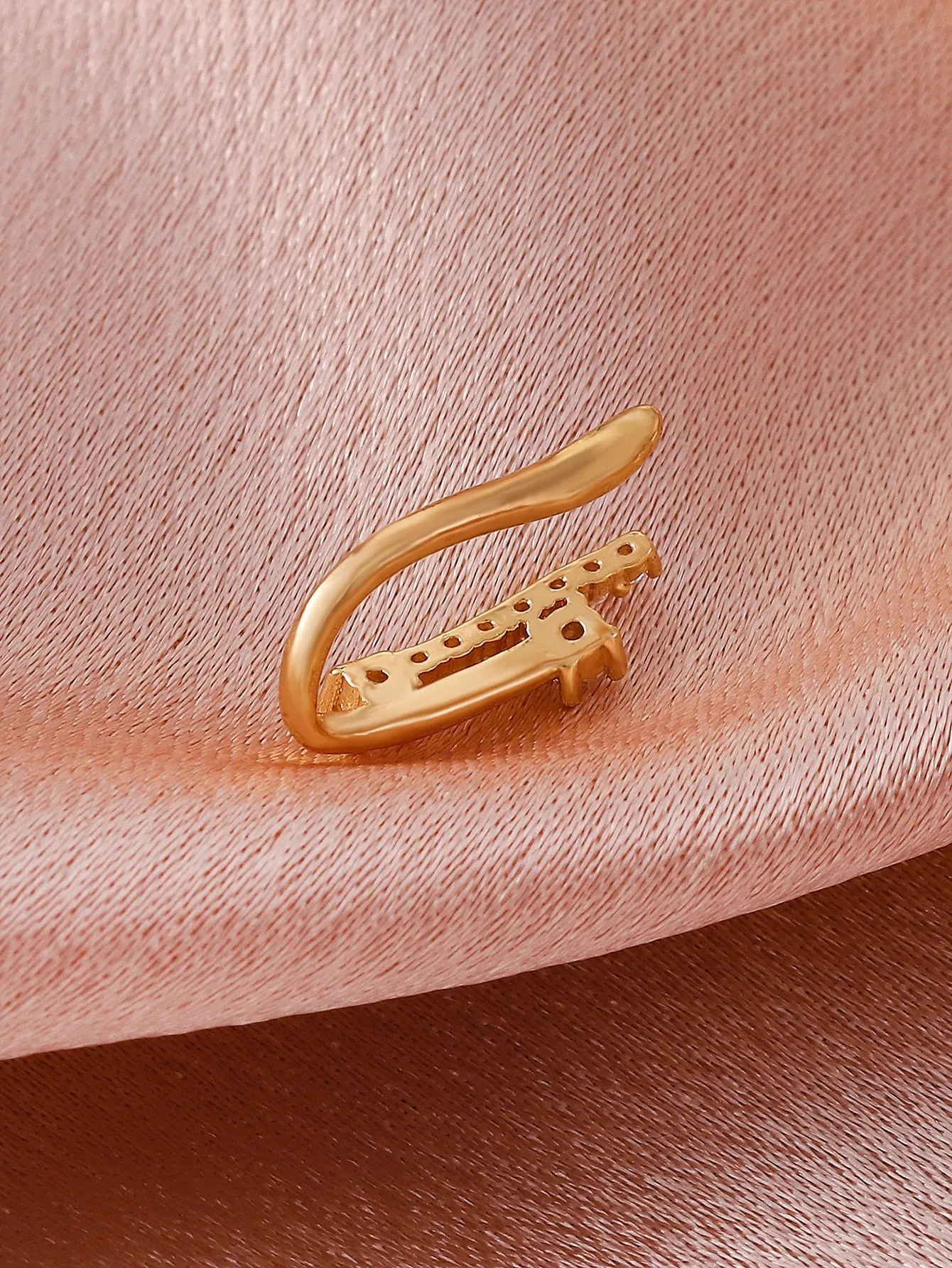 Zircon Decor Nose Cuff - Gold - FD ⚡