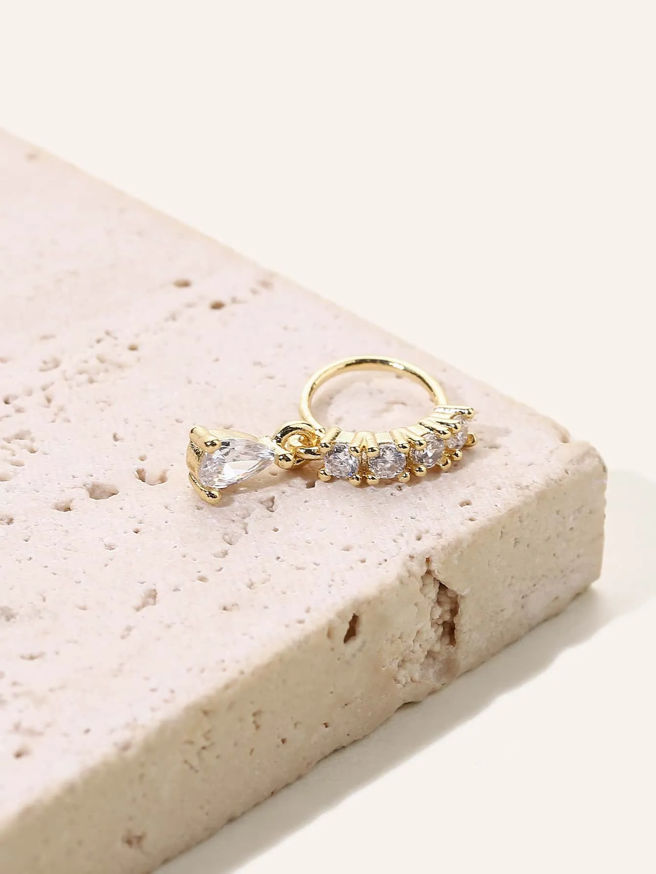 Zircon Decor Nose Ring  - Gold