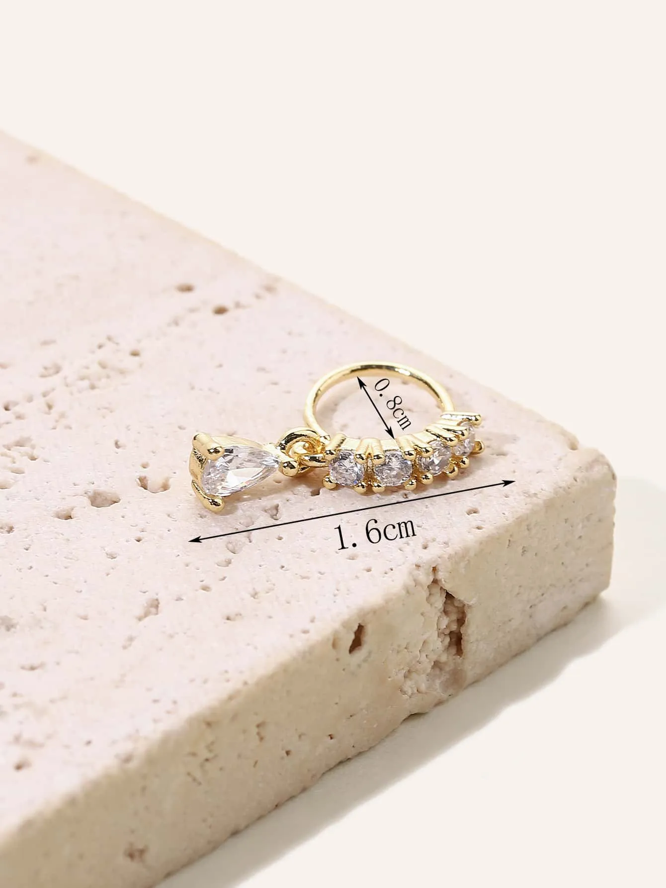 Zircon Decor Nose Ring  - Gold